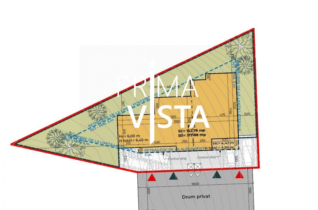 Vanzare teren cu panorama autorizat pentru duplex zona Floresti