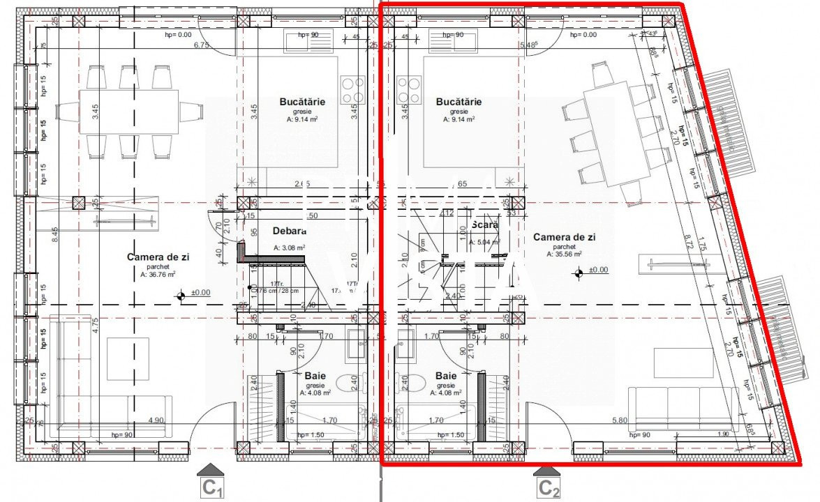 Vanzare casa cuplata 163 mp utili zona La Ciuperca Dambul Rotund