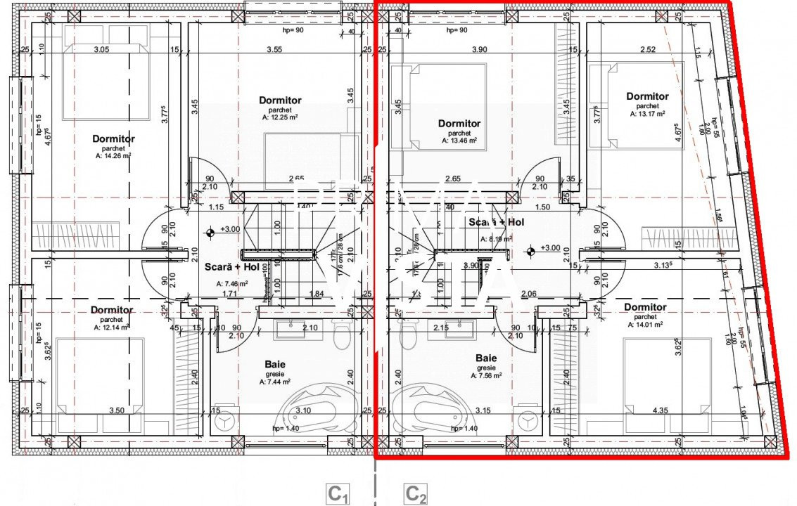 Vanzare casa cuplata 163 mp utili zona La Ciuperca Dambul Rotund